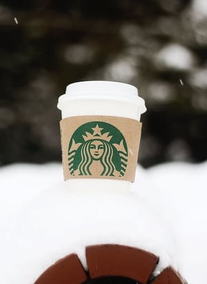 Staurbucks cup snow